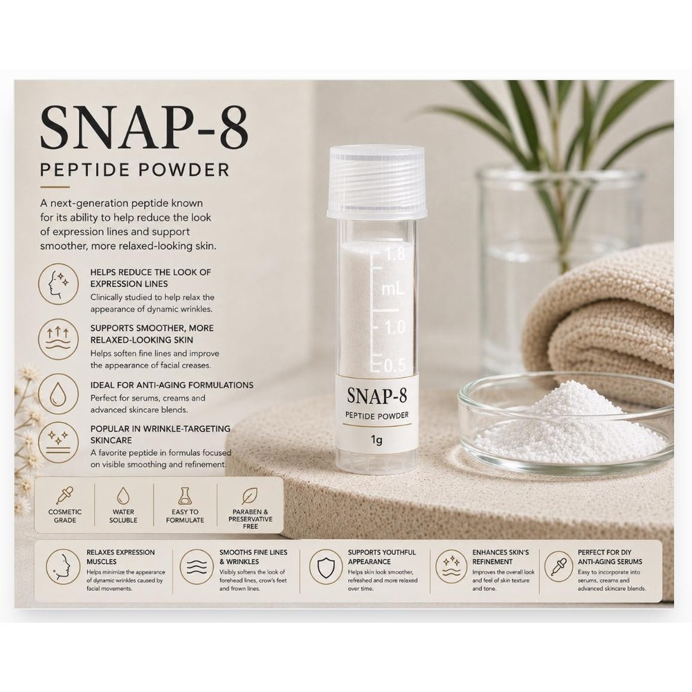 SNAP-8 Peptide Powder — Cosmetic DIY Ingredient — Authentic 99% purity